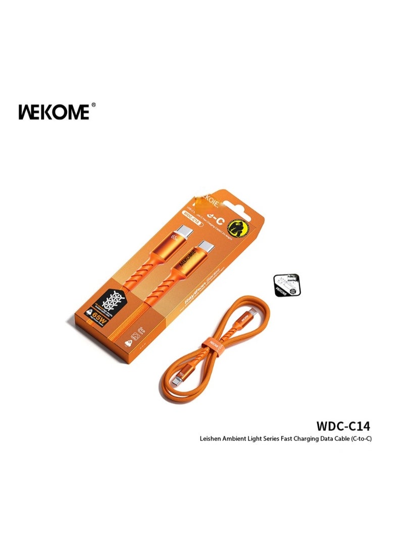ويكومي كابل بيانات وشحن سريع WEKOME Thor Ambient Light Series بقوة 65 واط (منفذ Type-C، طول 1.2 متر) - Image 2